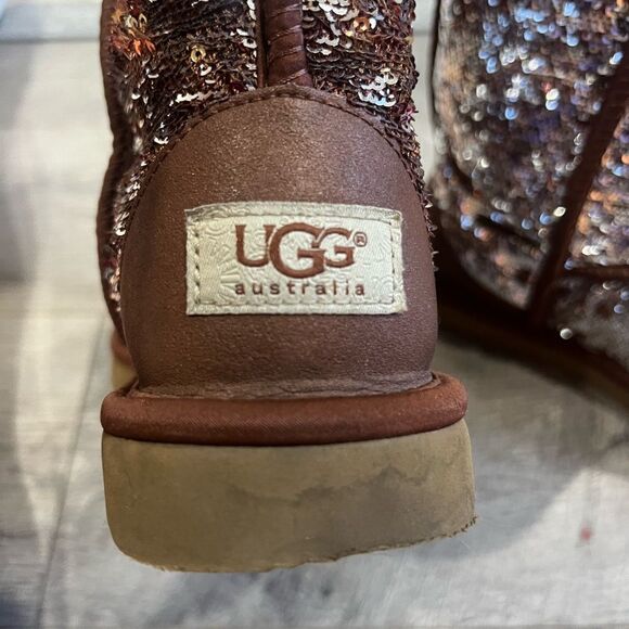 Sequin Gold Low (1-1.9 in) Heel Height Boots for Women - Picture 5 of 7